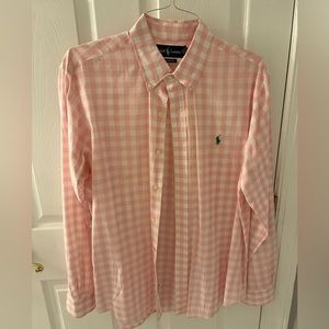 Men’s Polo Pink Checkered Buttoned Up